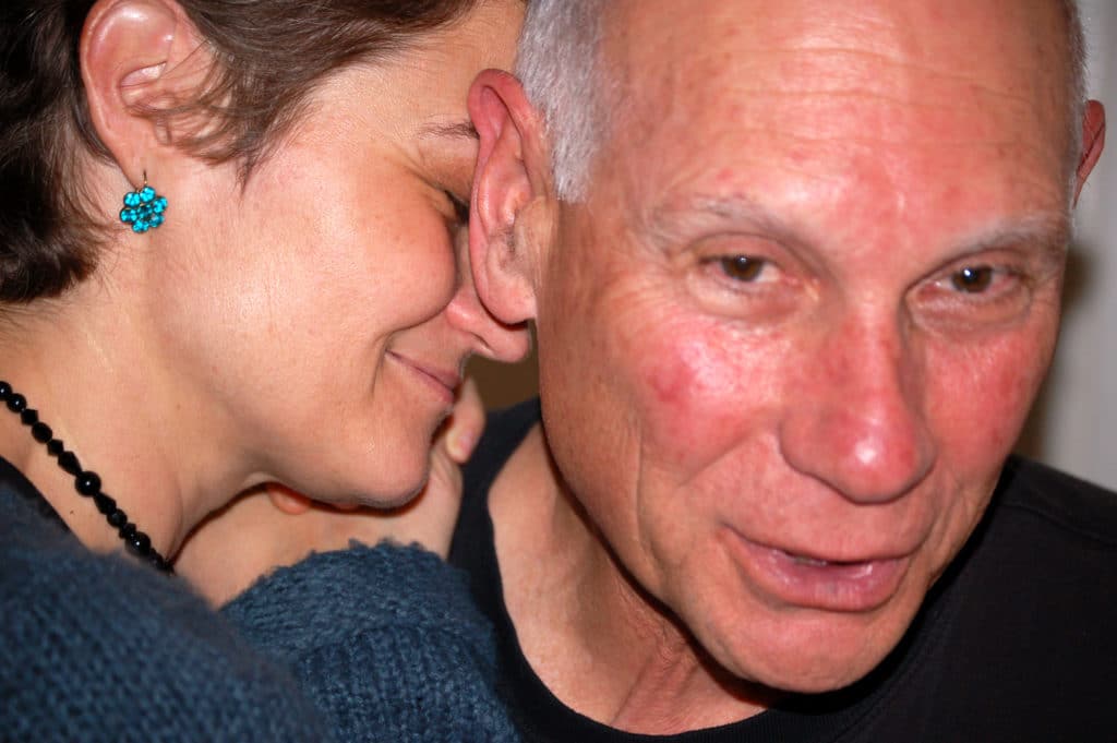 Wife showing affection to husband