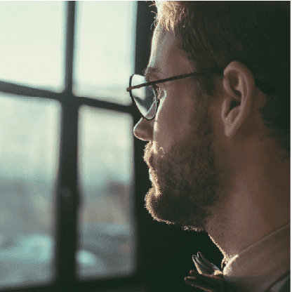 Confidence Course Man Looking Out Window